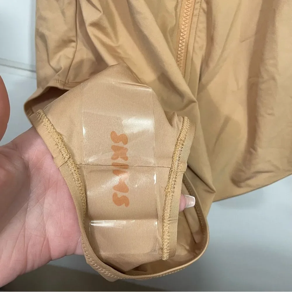 NWT Skims Ochre Nude Zip Front Sleeveless Swimsuit